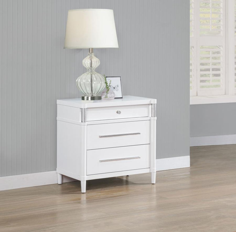 Gracemont 3-drawer Bedroom Nightstand Bedside Table White