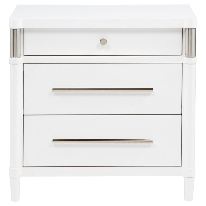 Gracemont 3-drawer Bedroom Nightstand Bedside Table White