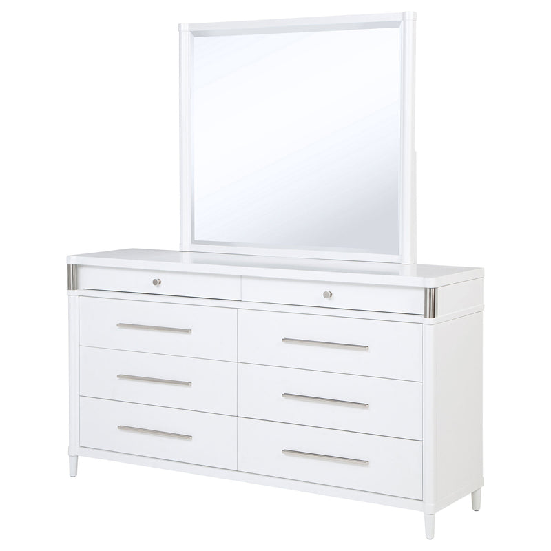 Gracemont 8-drawer Bedroom Dresser with Mirror White