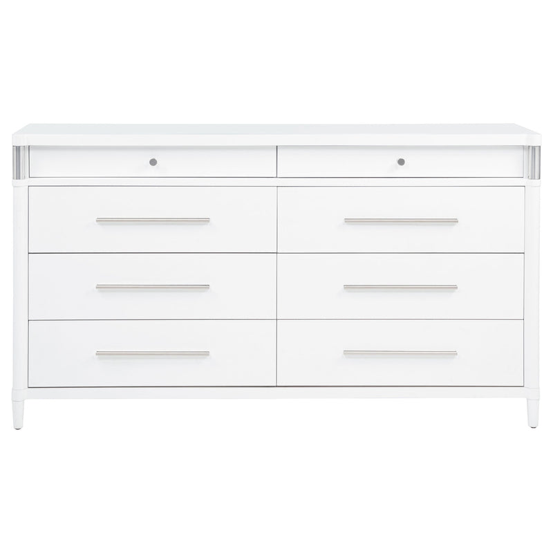 Gracemont Cómoda de dormitorio de 8 cajones blanca