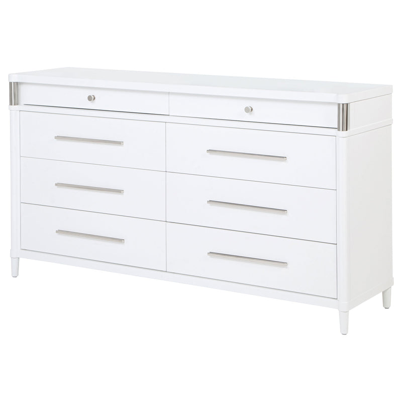 Gracemont Cómoda de dormitorio de 8 cajones blanca