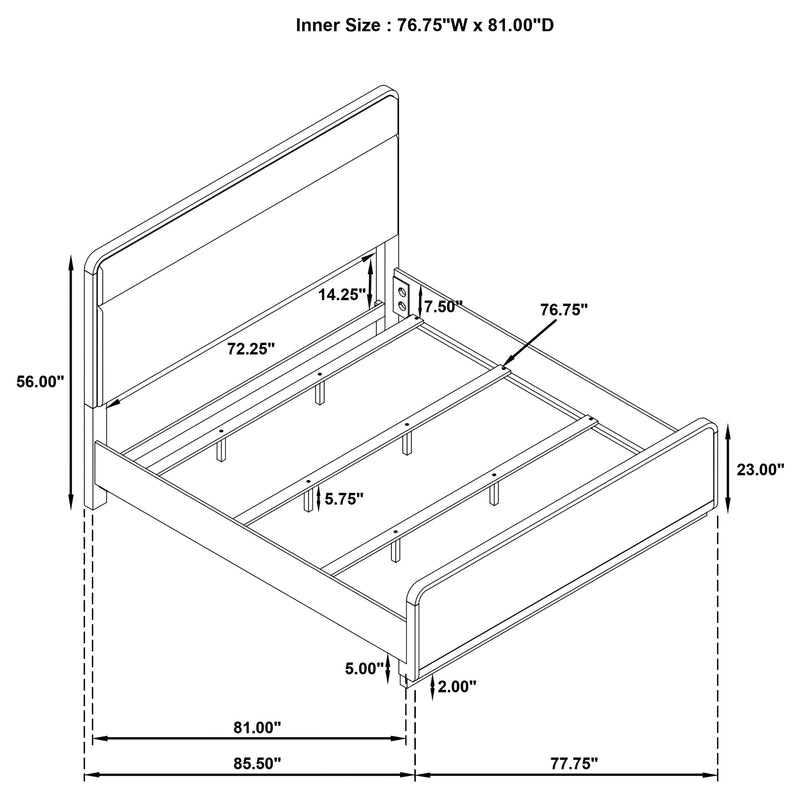 Ladera 56-inch Panel Bed Light Elm