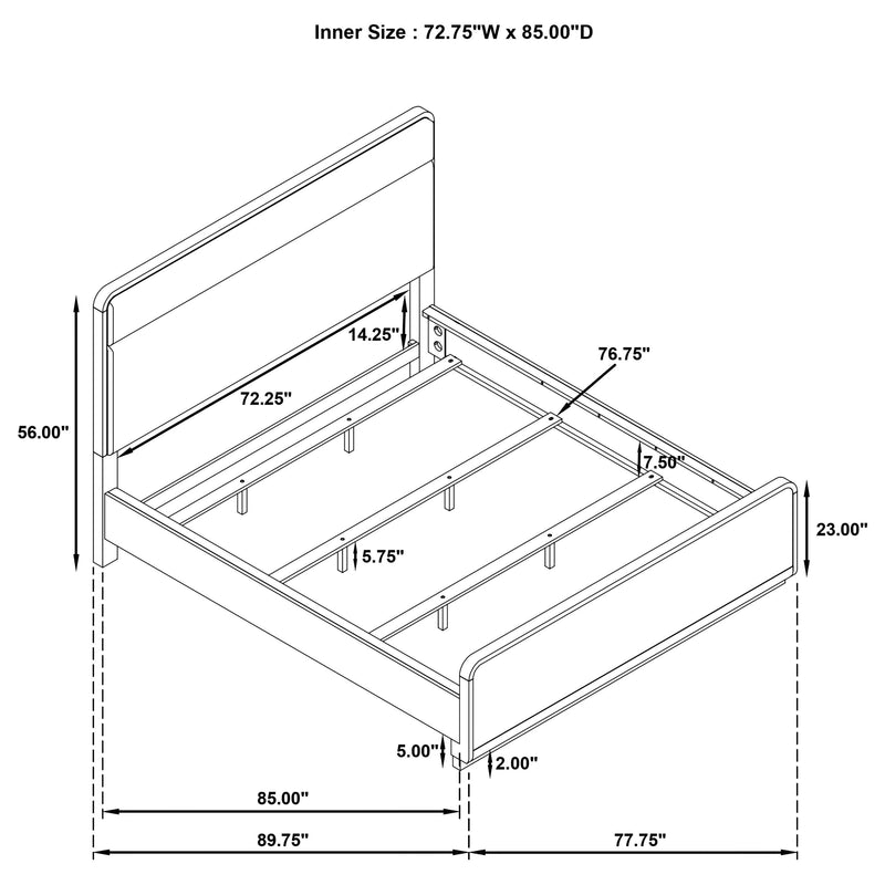 Ladera 56-inch Panel Bed Light Elm
