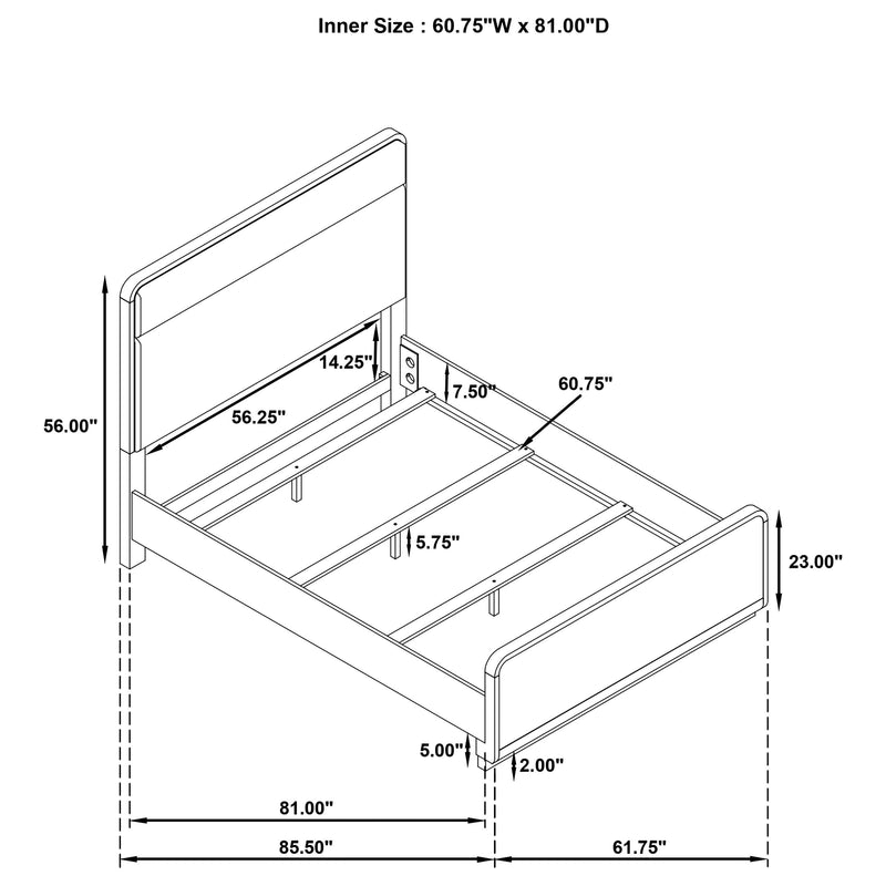 Ladera 56-inch Panel Bed Light Elm