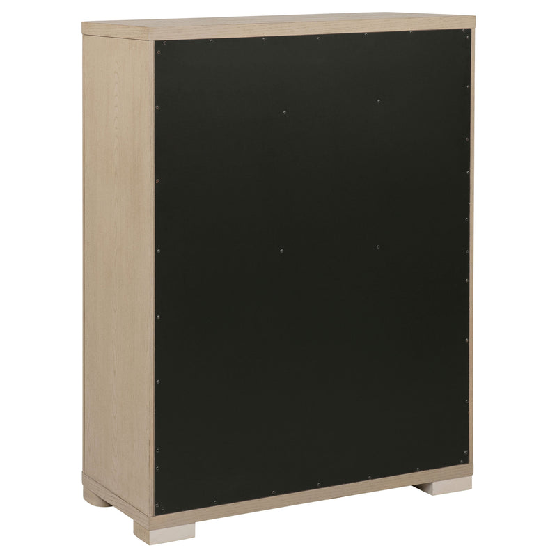 Cómoda de dormitorio Ladera con 5 cajones, Olmo claro
