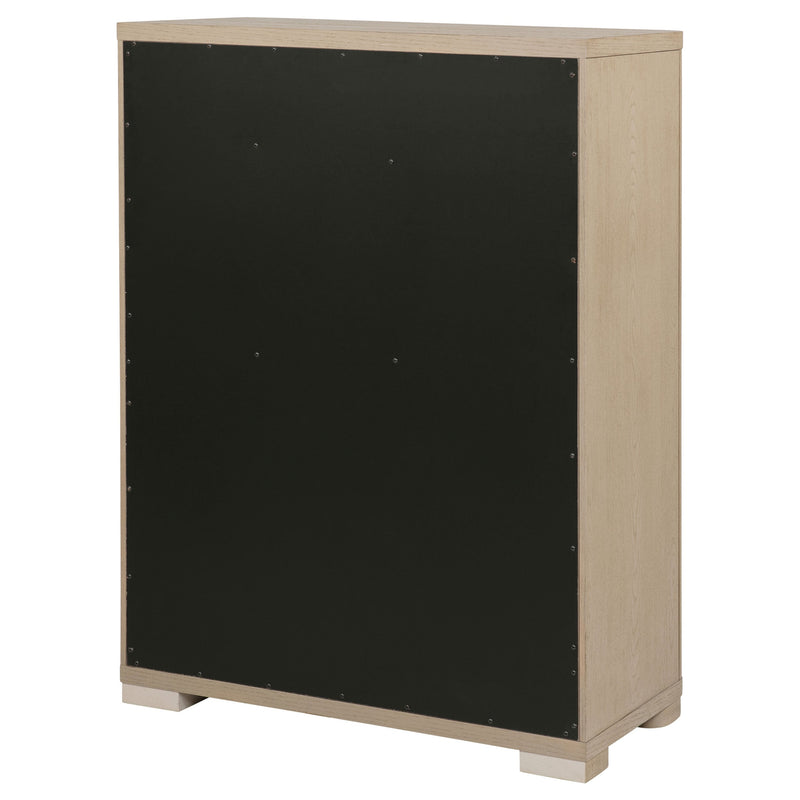 Cómoda de dormitorio Ladera con 5 cajones, Olmo claro