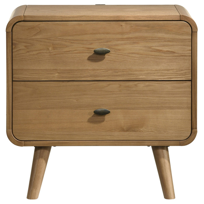 Robyn 2-drawer Nightstand Bedside Table Dark Walnut