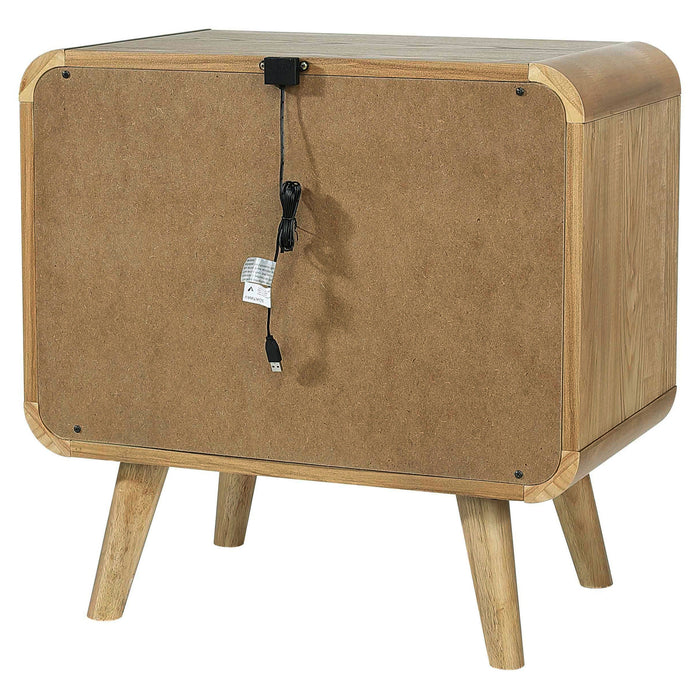 Robyn 2-drawer Nightstand Bedside Table Dark Walnut