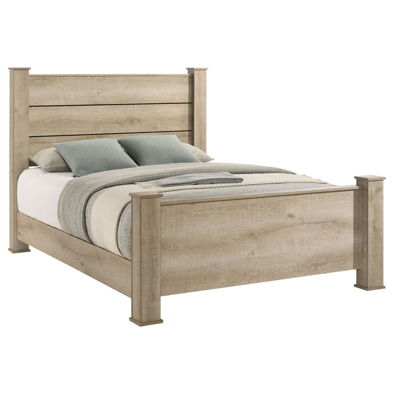 Cama con paneles Oakglen de 55 pulgadas, roble desgastado