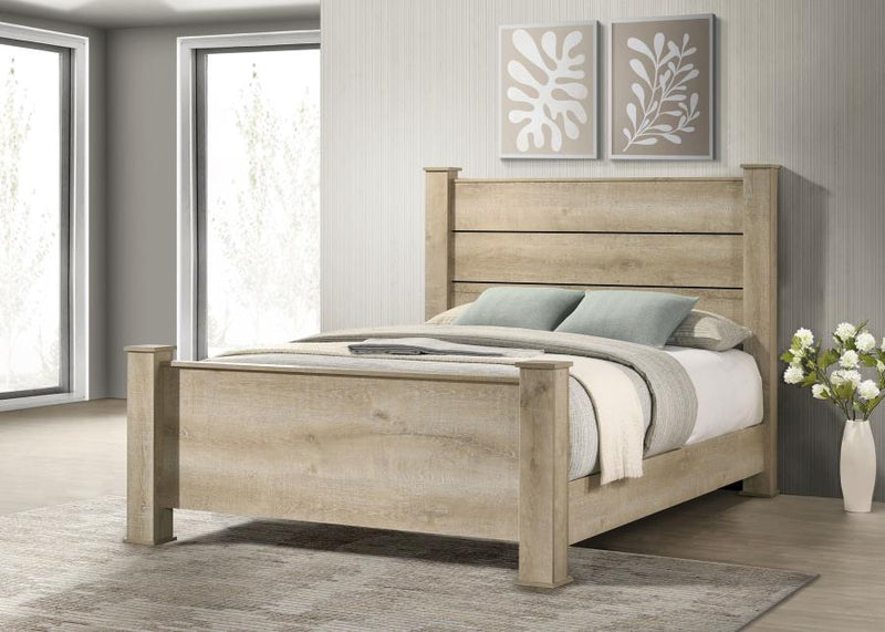 Cama con paneles Oakglen de 55 pulgadas, roble desgastado