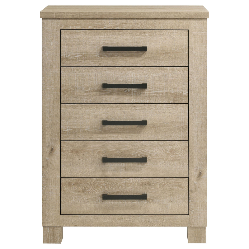 Cómoda de dormitorio de 5 cajones Oakglen Roble envejecido