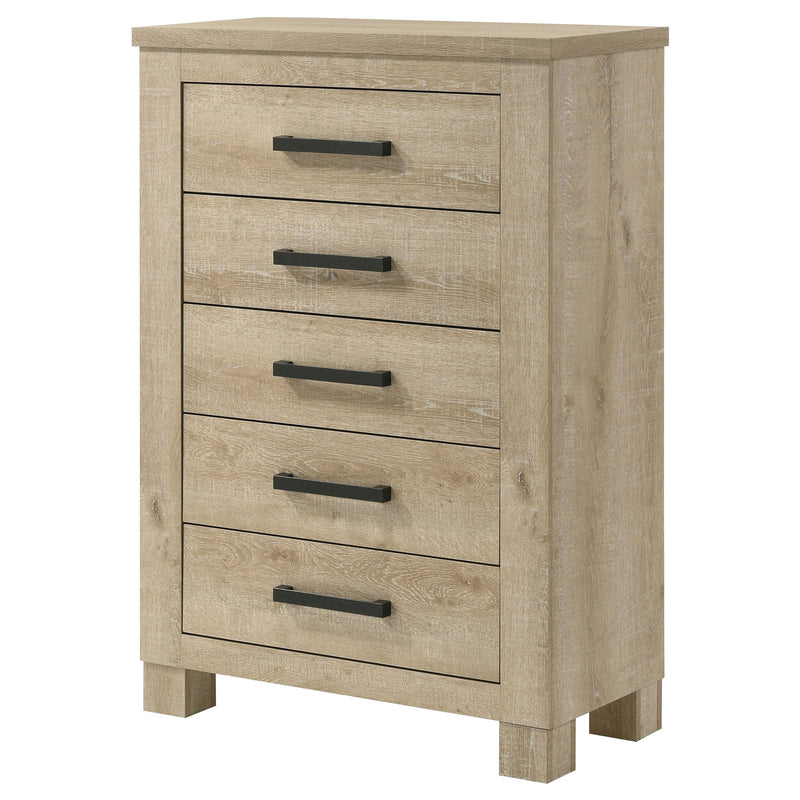 Cómoda de dormitorio de 5 cajones Oakglen Roble envejecido