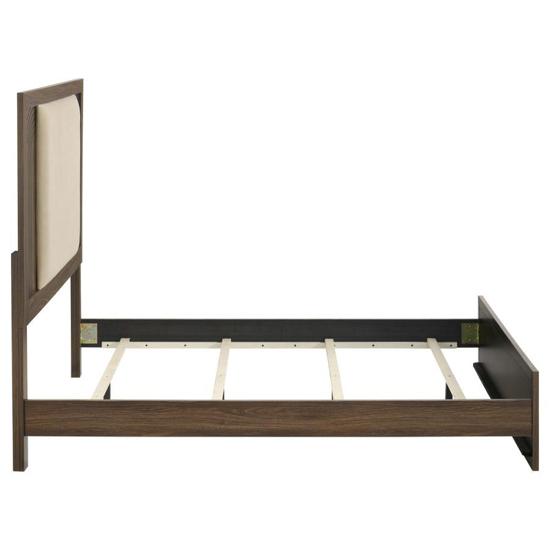 Etienne Velvet Upholstered Panel Bed Walnut