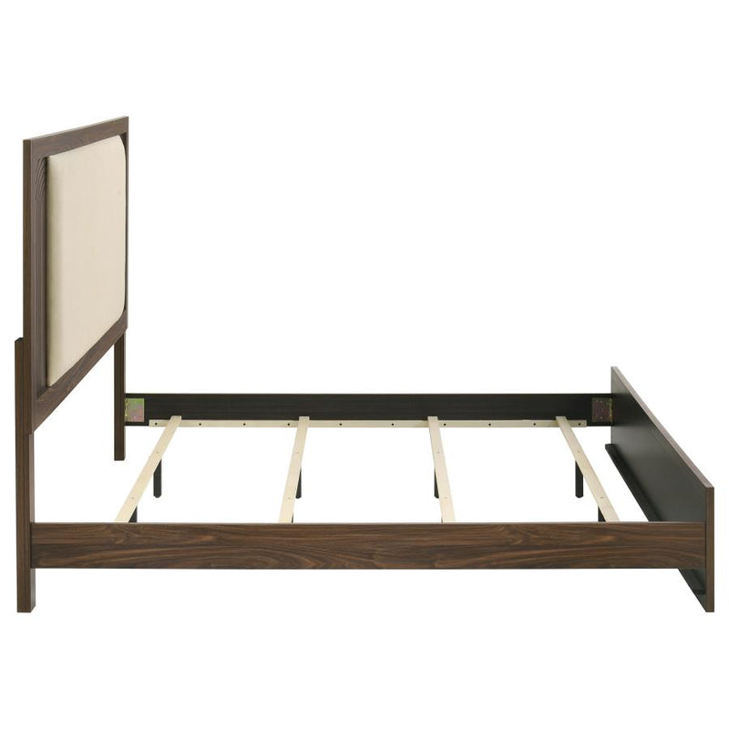 Etienne Velvet Upholstered Panel Bed Walnut