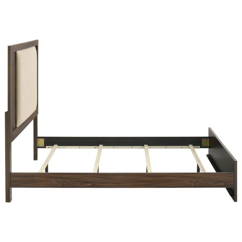 Etienne Velvet Upholstered Panel Bed Walnut