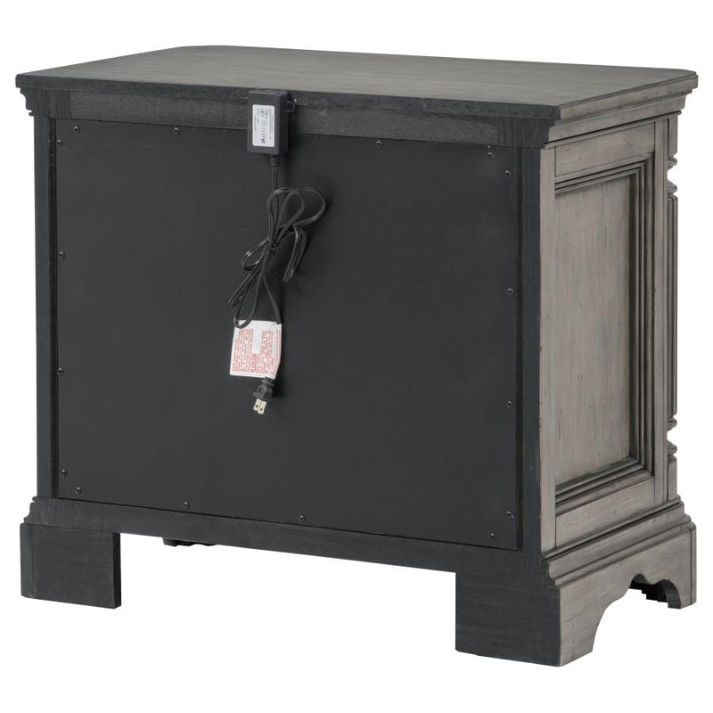 Cresswell 3-drawer Nightstand Bedside Table Weathered Taupe