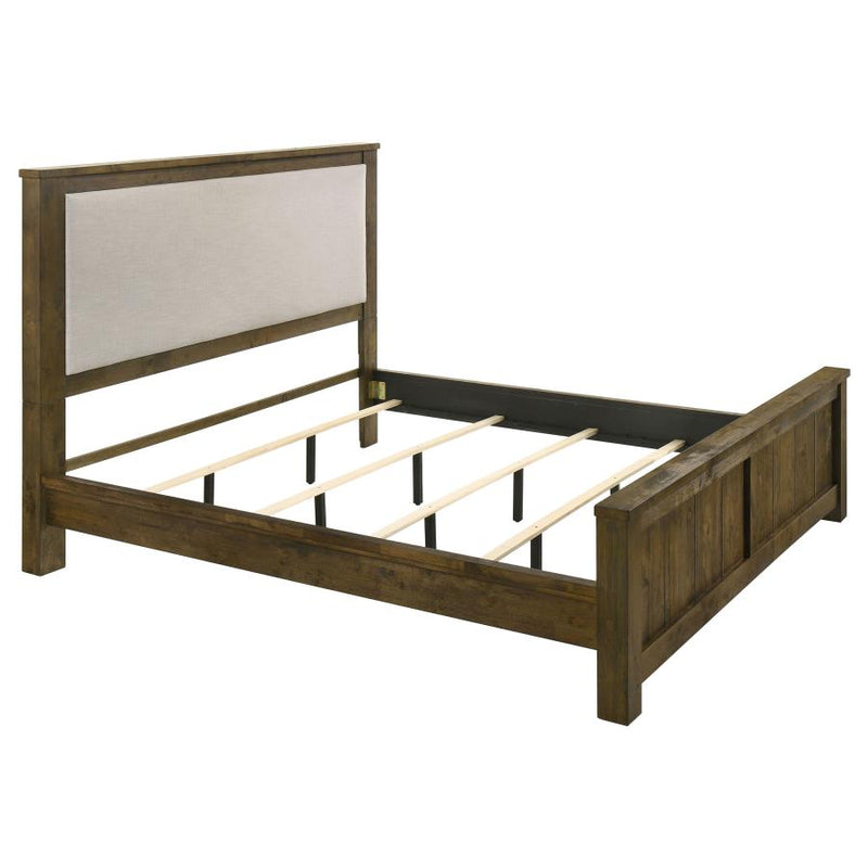 Doherty Upholstered Panel Bed Rustic Brown