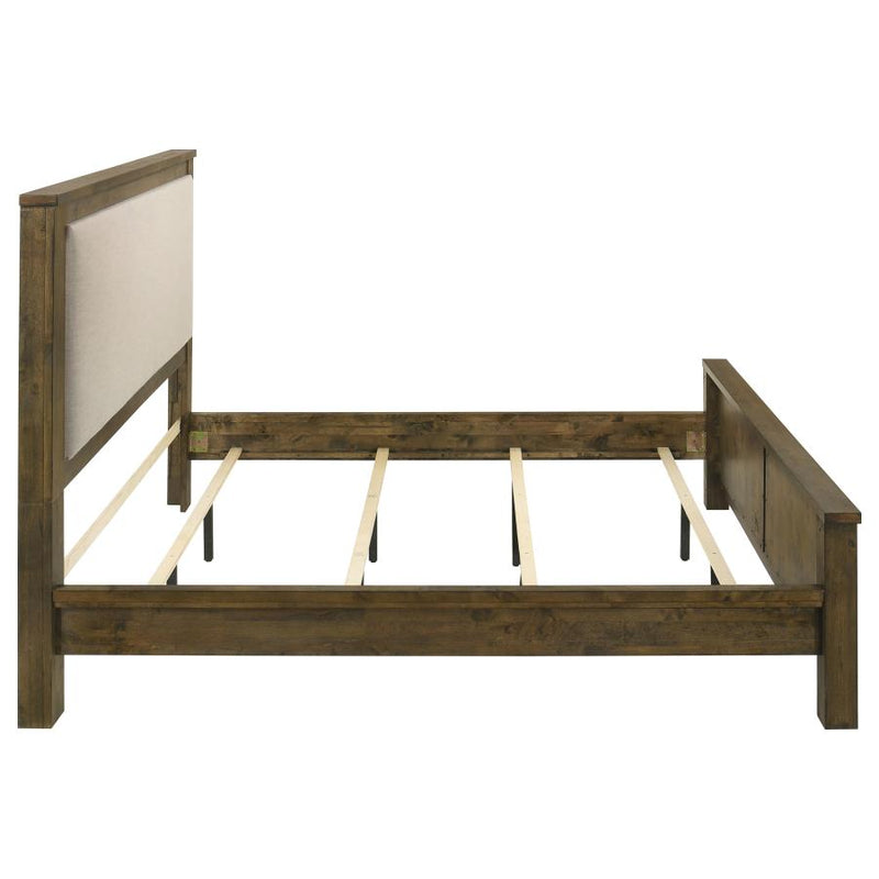 Doherty Upholstered Panel Bed Rustic Brown