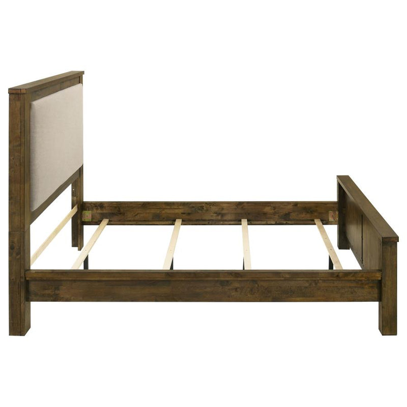 Doherty Upholstered Panel Bed Rustic Brown