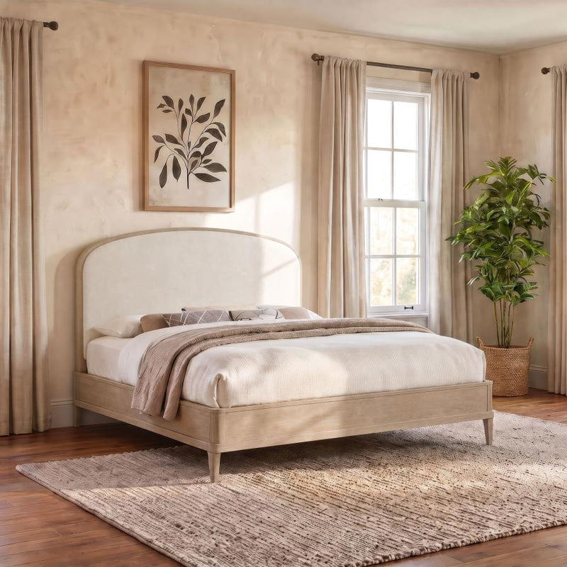 Lucaire Upholstered Panel Bed Sandstone