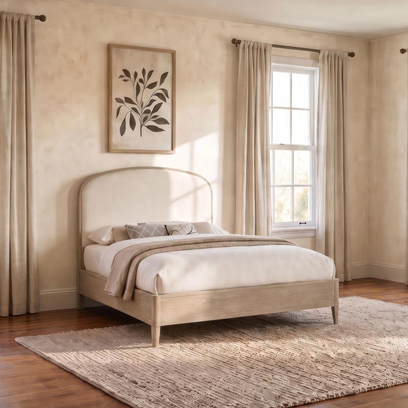 Lucaire Upholstered Panel Bed Sandstone