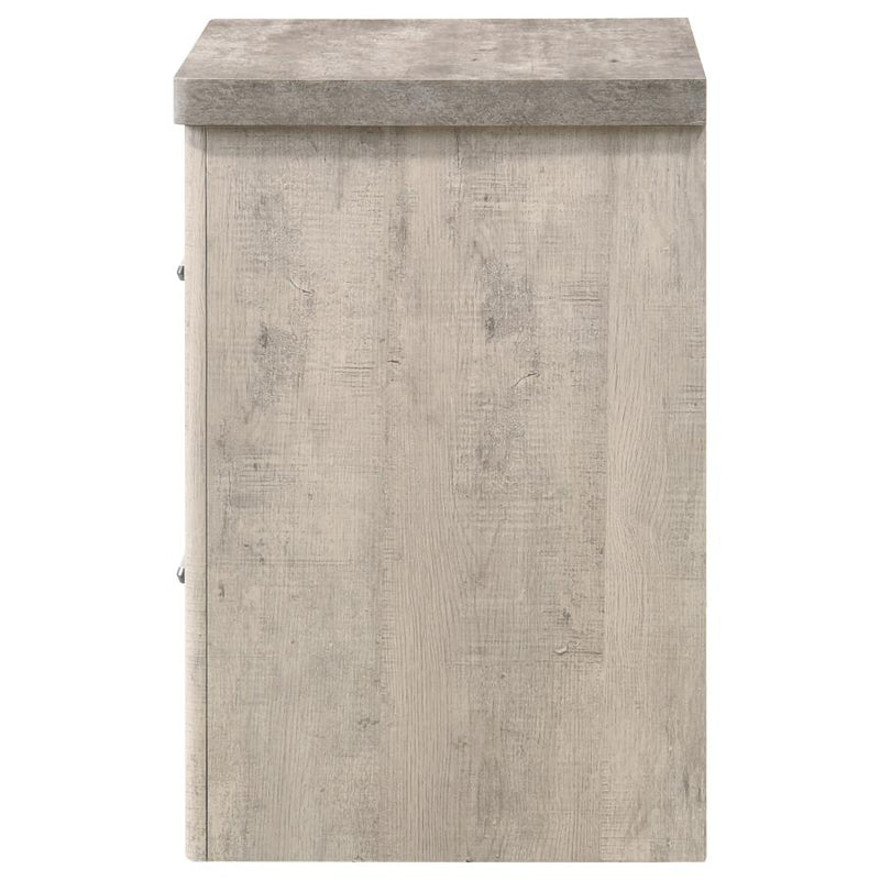 Nevado Farmhouse 2-Drawer Nightstand Grey and Weathered Taupe