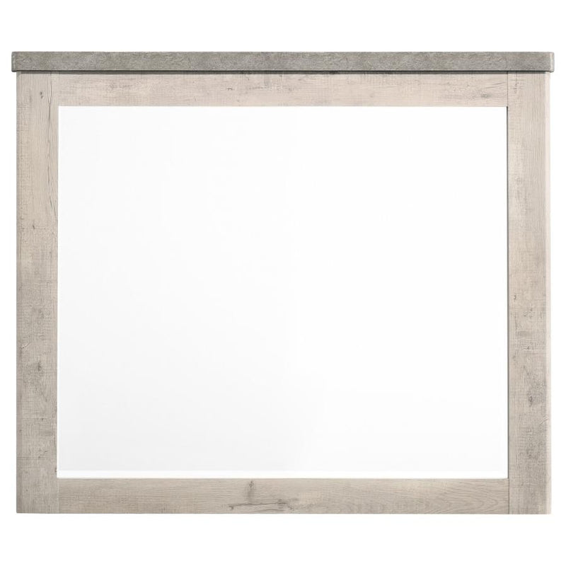 Nevado Farmhouse Beveled Dresser Mirror Grey and Weathered Taupe
