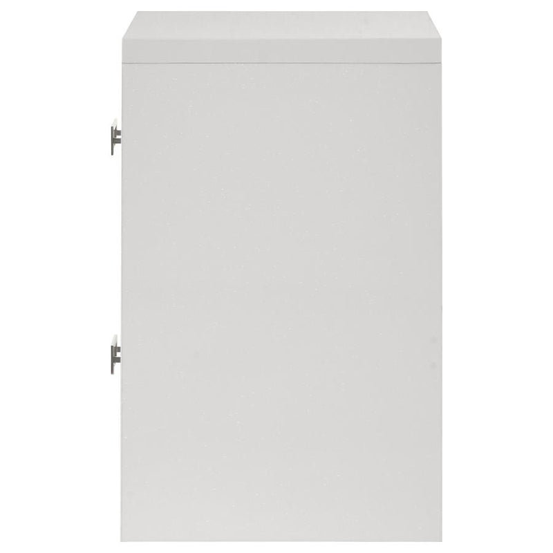 Viana Contemporary 2-Drawer Nightstand with Chrome Pulls