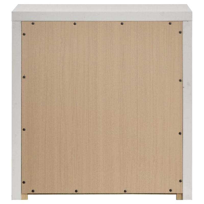 Viana Contemporary 2-Drawer Nightstand with Chrome Pulls