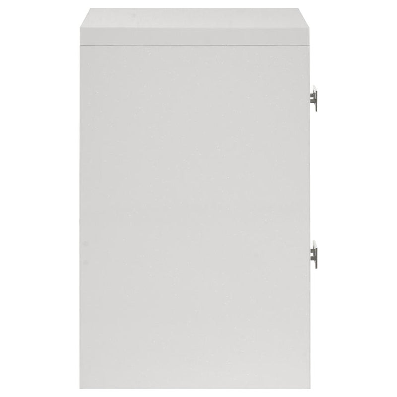 Viana Contemporary 2-Drawer Nightstand with Chrome Pulls