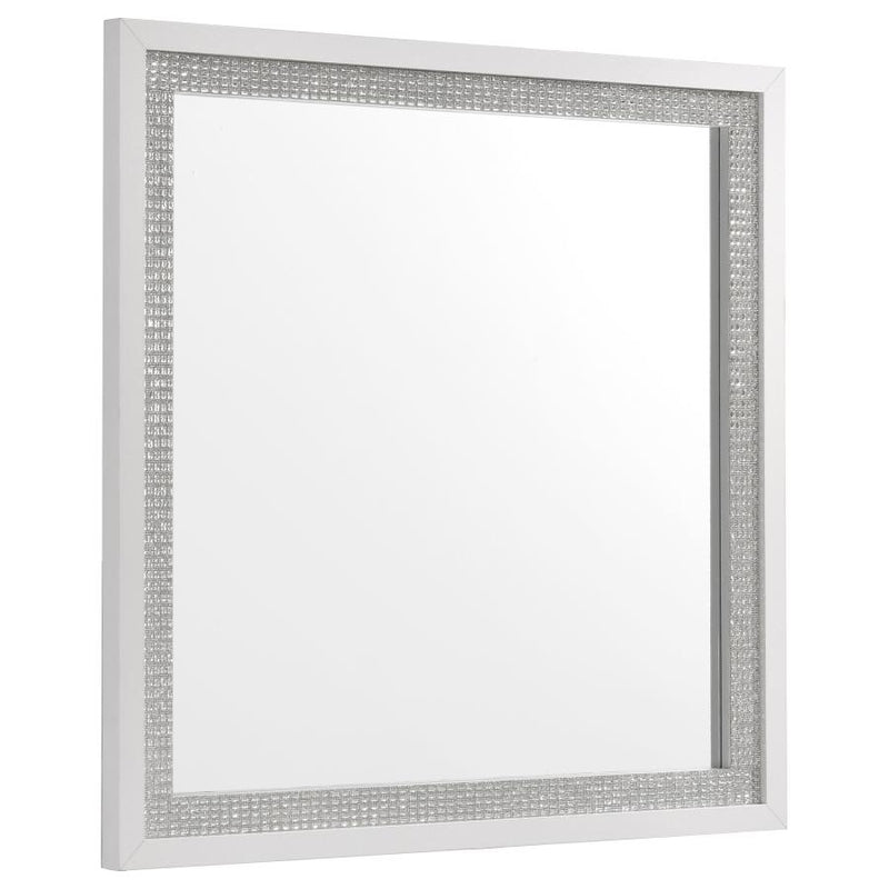 Viana Square Beveled Dresser Mirror with Faceted Trim