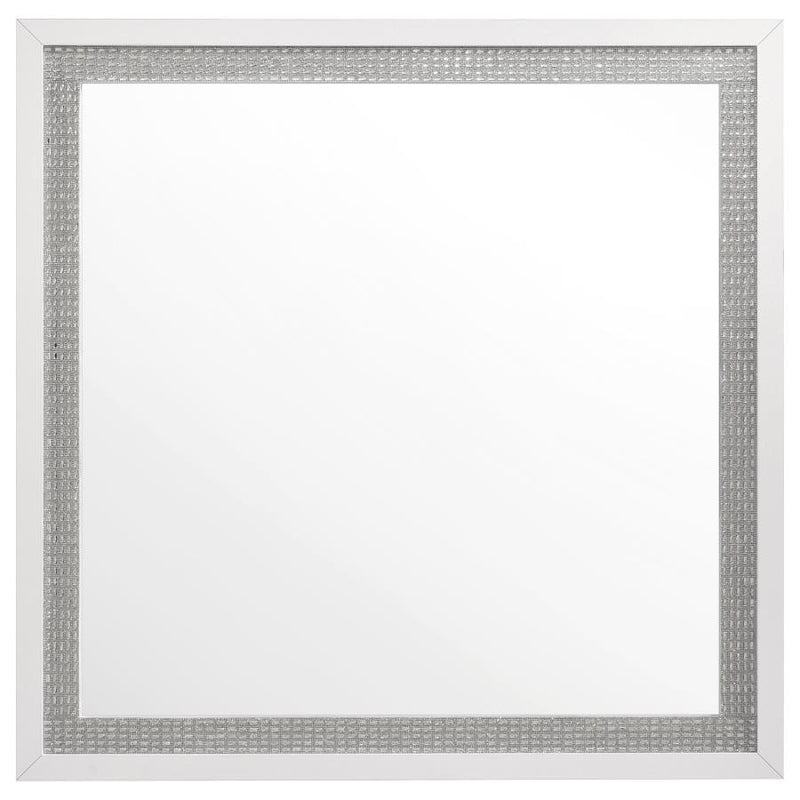 Viana Square Beveled Dresser Mirror with Faceted Trim