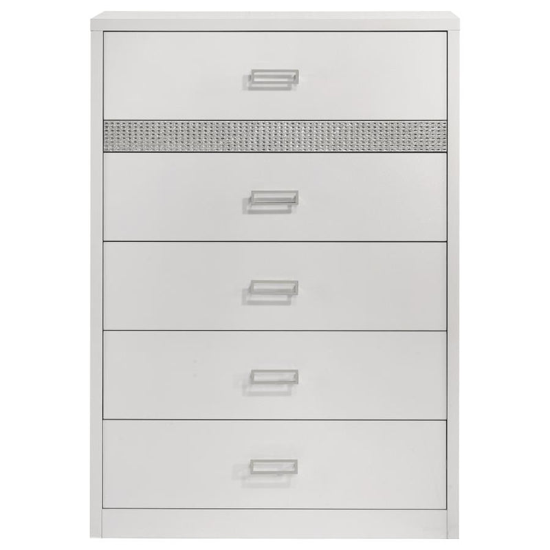 Viana 5-Drawer Chest of Drawers with Chrome Pulls