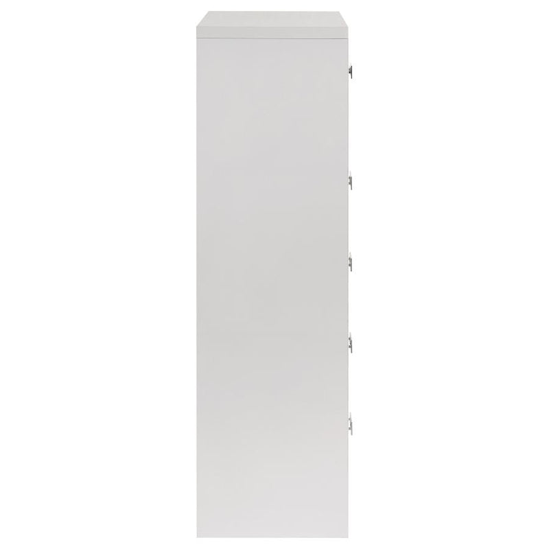 Viana 5-Drawer Chest of Drawers with Chrome Pulls