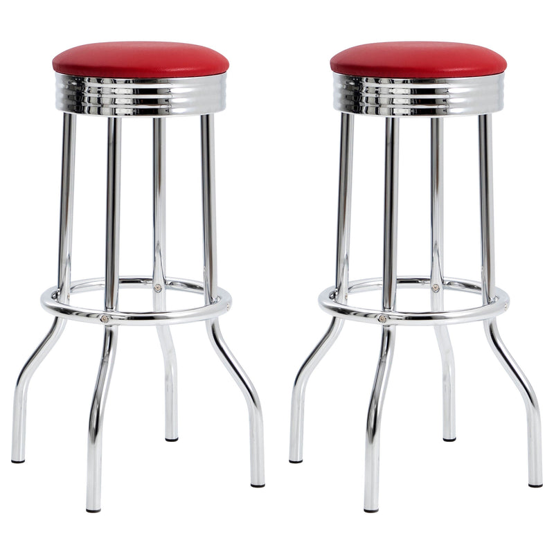 Taburete de bar giratorio de metal tapizado retro (juego de 2)