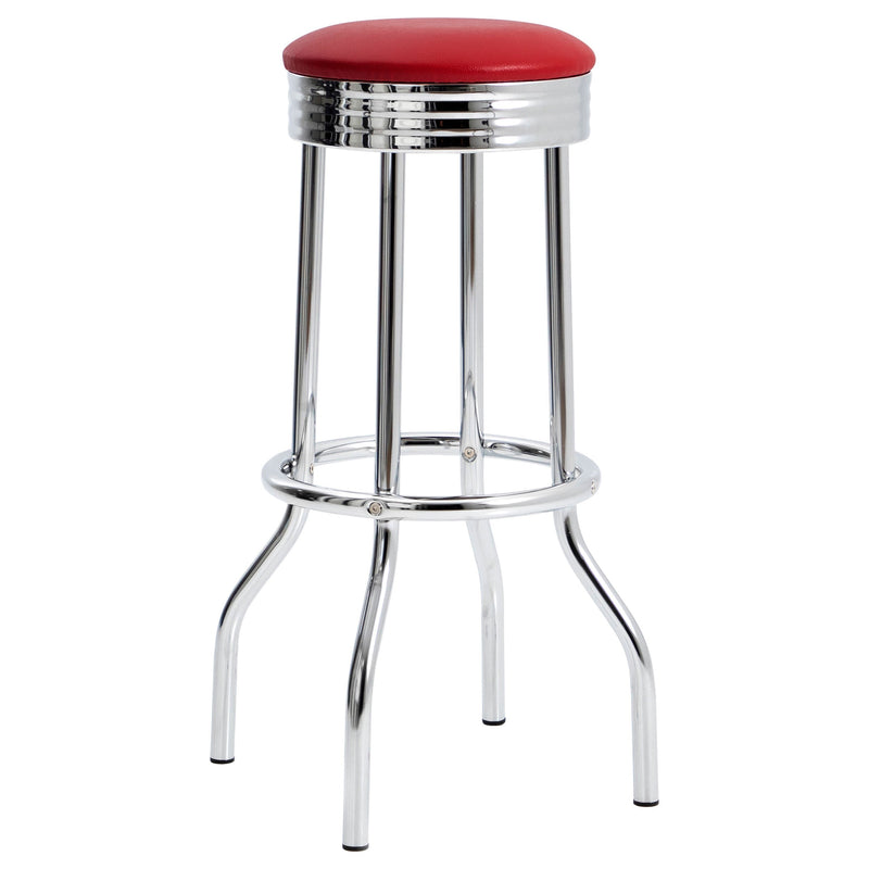 Taburete de bar giratorio de metal tapizado retro (juego de 2)