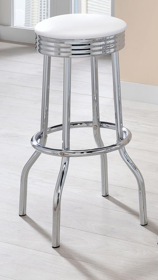 Taburete de bar giratorio de metal tapizado retro (juego de 2)