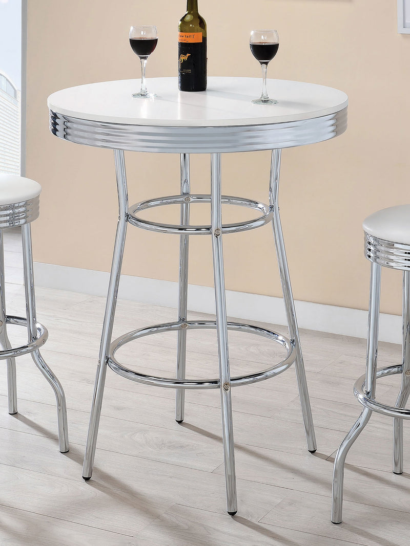 Mesa de bar estilo retro de 30 pulgadas para bistró, altura de pub, años 50
