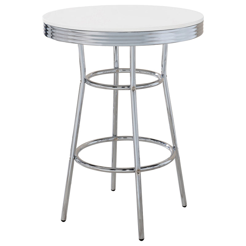 Mesa de bar estilo retro de 30 pulgadas para bistró, altura de pub, años 50