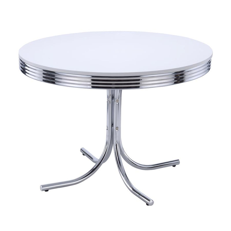 Retro 5-piece Round Dining Table Set White and