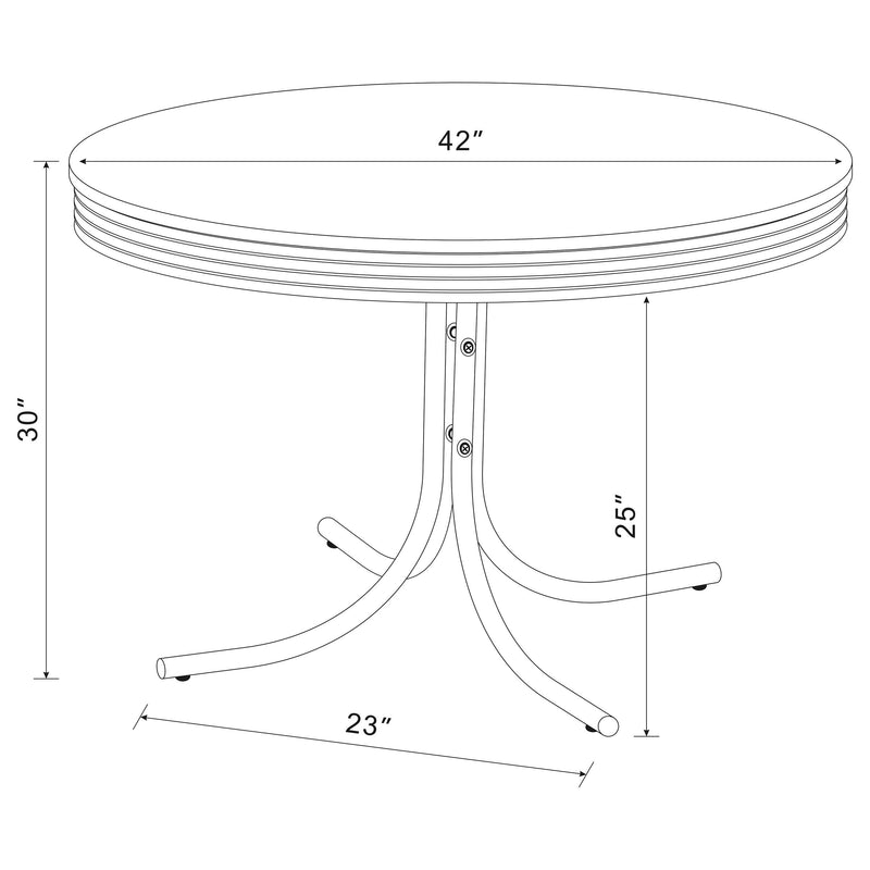 Juego de mesa de comedor redondo retro