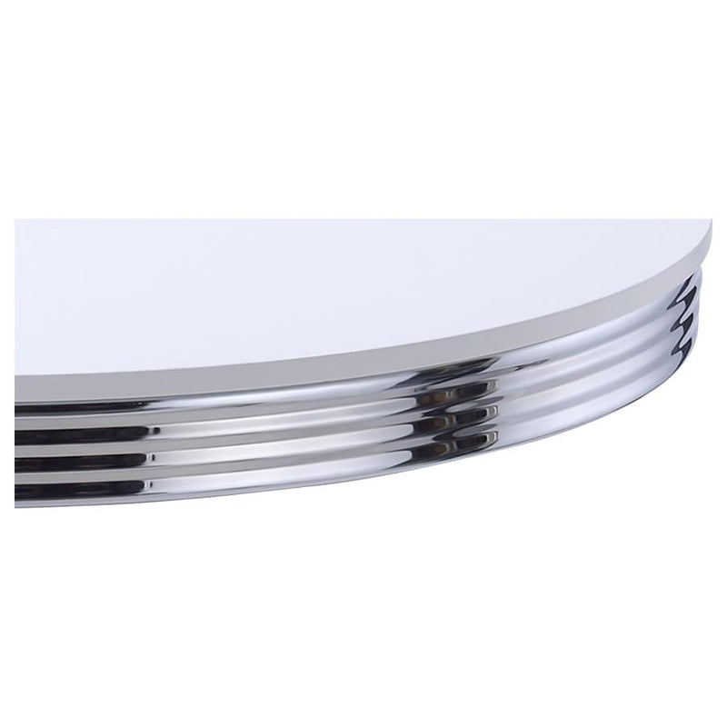 Retro Round 42-inch Wood Top Dining Table White and Chrome