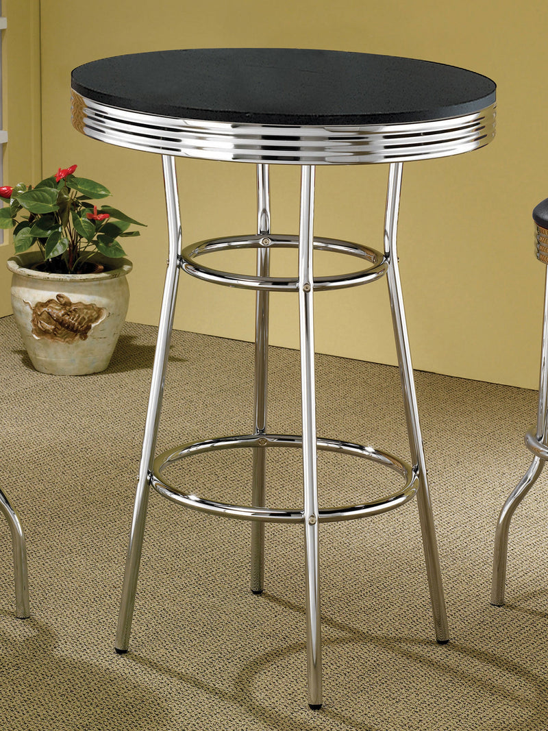 Mesa de bar estilo retro de 30 pulgadas para bistró, altura de pub, años 50