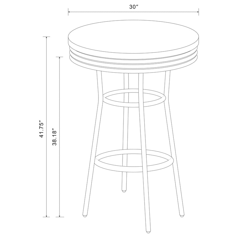 Mesa de bar estilo retro de 30 pulgadas para bistró, altura de pub, años 50