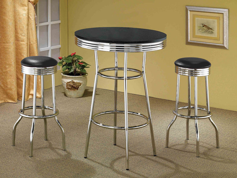 Mesa de bar estilo retro de 30 pulgadas para bistró, altura de pub, años 50
