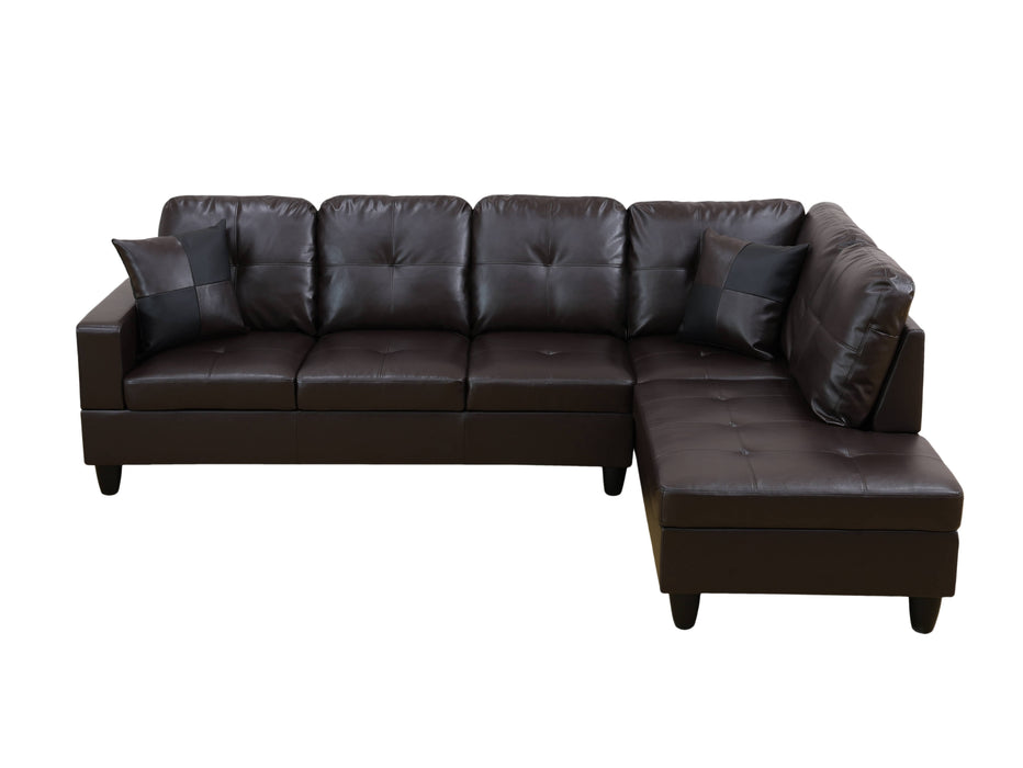 Brown Faux Leather 3-Piece Couch Living Room Sofa Set F093