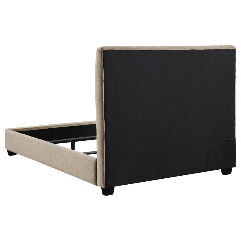 Cama con paneles tapizados Chloe color avena