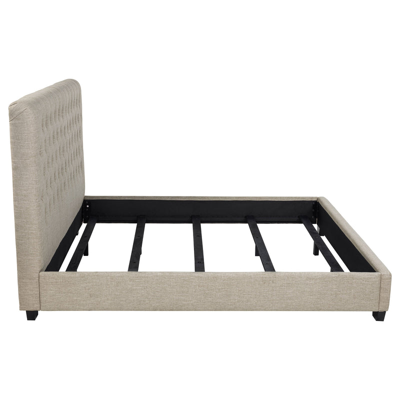 Cama con paneles tapizados Chloe color avena