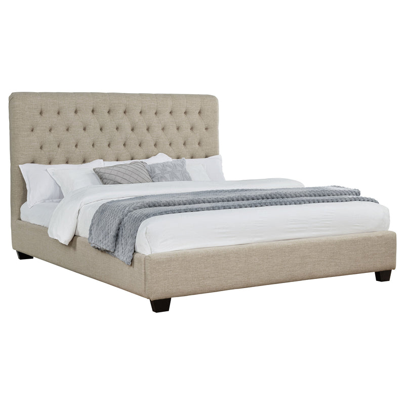 Cama con paneles tapizados Chloe color avena