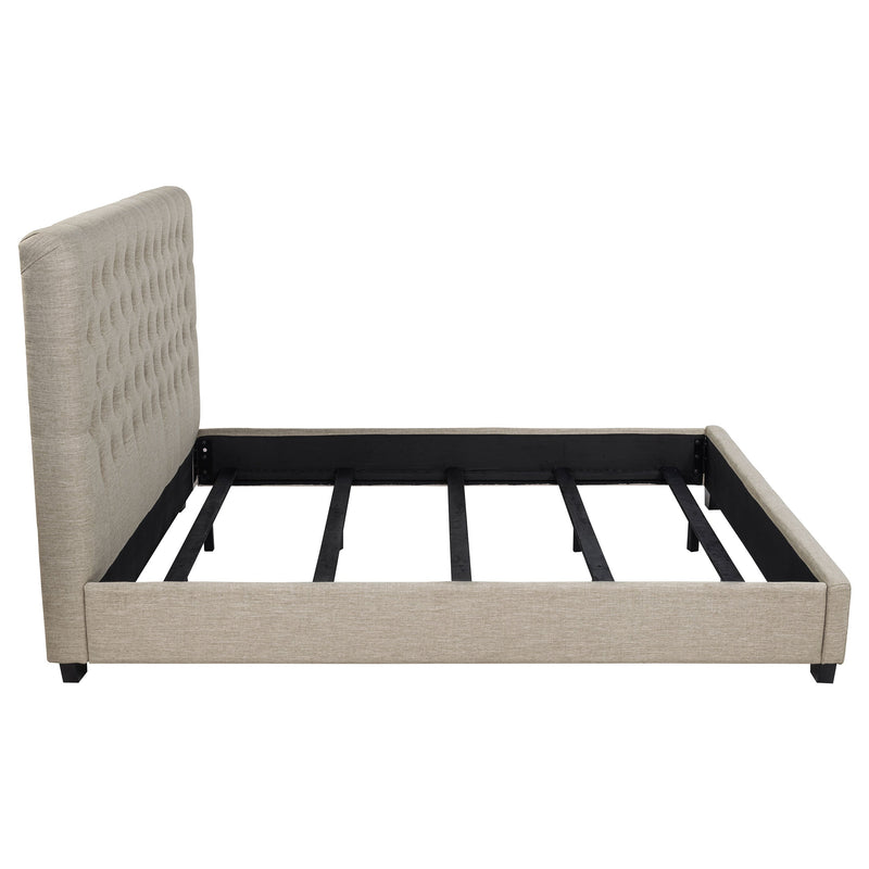Cama con paneles tapizados Chloe color avena